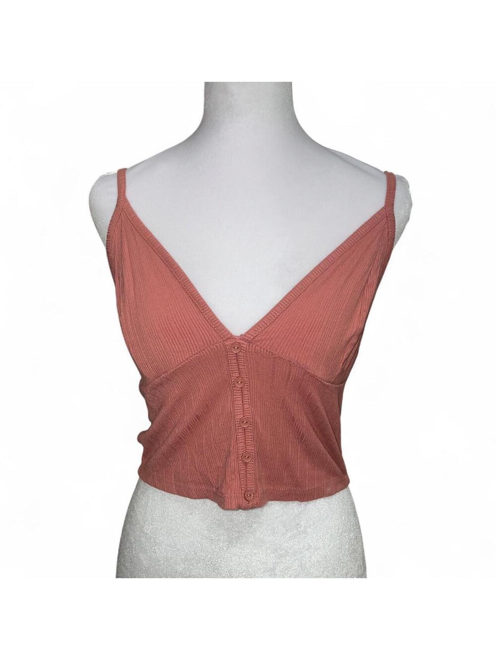 Pink button up tank top
